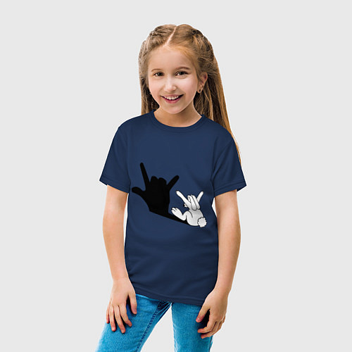 Детская футболка Тень зайца / Тёмно-синий – фото 4