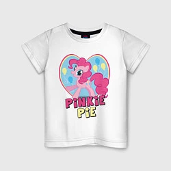 Футболка хлопковая детская Pinkie Pie: in my heart, цвет: белый