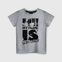 Футболка хлопковая детская My name is slim shady, цвет: меланж