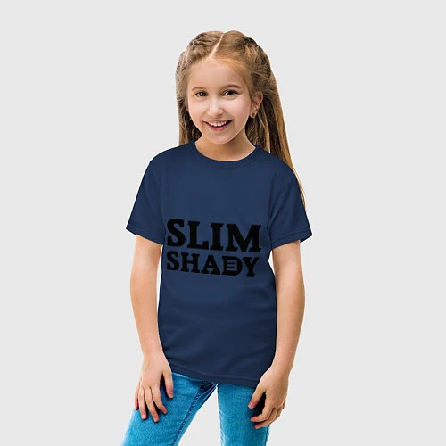 Детская футболка Slim Shady: Big E / Тёмно-синий – фото 4