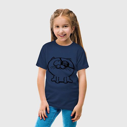 Детская футболка Кот-пират / Тёмно-синий – фото 4