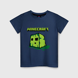 Футболка хлопковая детская Minecraft Creeper, цвет: тёмно-синий