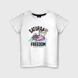 Футболка хлопковая детская Saturday Freedom, цвет: белый