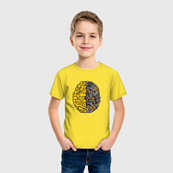 Футболка хлопковая детская Мозг инженера, цвет: желтый — фото 2