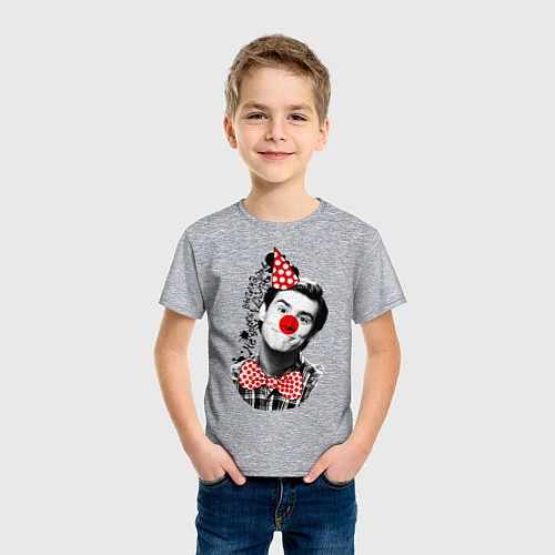 Детская футболка Джим Керри клоун / Меланж – фото 3