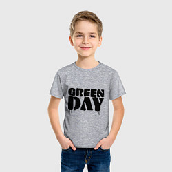 Футболка хлопковая детская Greeen Day: spray style, цвет: меланж — фото 2