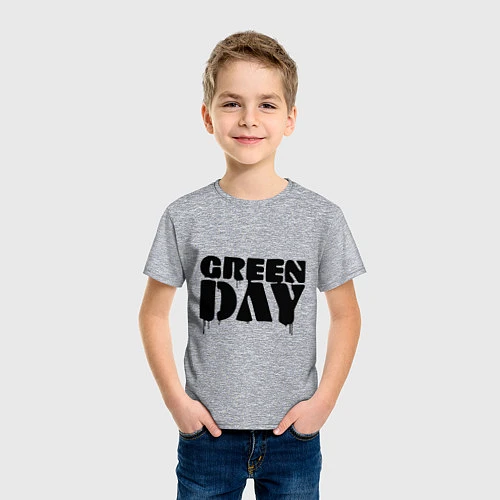 Детская футболка Greeen Day: spray style / Меланж – фото 3