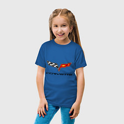 Футболка хлопковая детская Chevrolet corvette, цвет: синий — фото 2