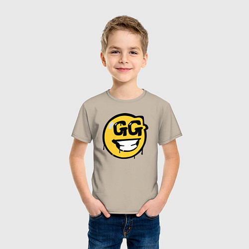 Детская футболка GG Smile / Миндальный – фото 3