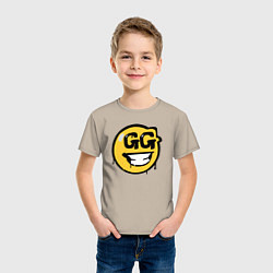 Футболка хлопковая детская GG Smile, цвет: миндальный — фото 2