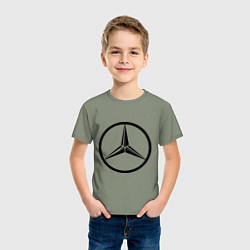 Футболка хлопковая детская Mercedes-Benz logo, цвет: авокадо — фото 2