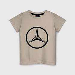 Футболка хлопковая детская Mercedes-Benz logo, цвет: миндальный