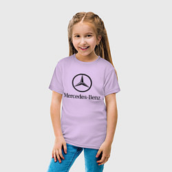 Футболка хлопковая детская Logo Mercedes-Benz, цвет: лаванда — фото 2