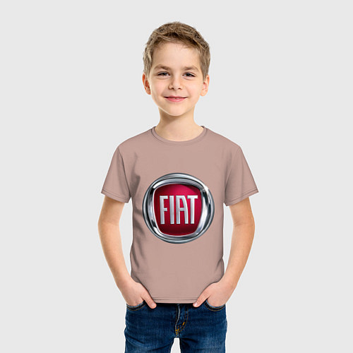 Детская футболка FIAT logo / Пыльно-розовый – фото 3