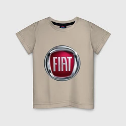 Футболка хлопковая детская FIAT logo, цвет: миндальный