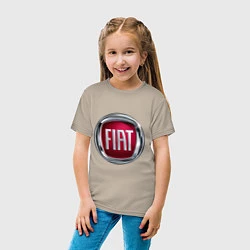 Футболка хлопковая детская FIAT logo, цвет: миндальный — фото 2