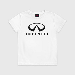 Футболка хлопковая детская Infiniti logo, цвет: белый