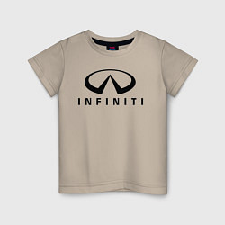 Футболка хлопковая детская Infiniti logo, цвет: миндальный