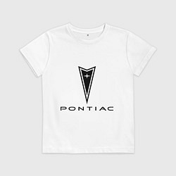 Футболка хлопковая детская Pontiac logo, цвет: белый