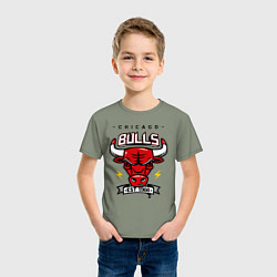 Футболка хлопковая детская Chicago Bulls est. 1966, цвет: авокадо — фото 2