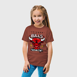 Футболка хлопковая детская Chicago Bulls est. 1966, цвет: кирпичный — фото 2