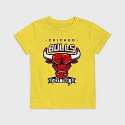 Футболка хлопковая детская Chicago Bulls est. 1966, цвет: желтый
