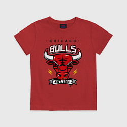 Футболка хлопковая детская Chicago Bulls est. 1966, цвет: красный