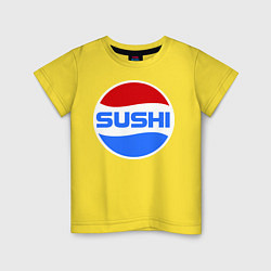 Футболка хлопковая детская Sushi Pepsi, цвет: желтый