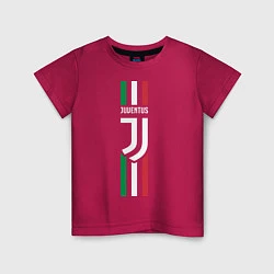 Футболка хлопковая детская FC Juventus: Italy, цвет: маджента