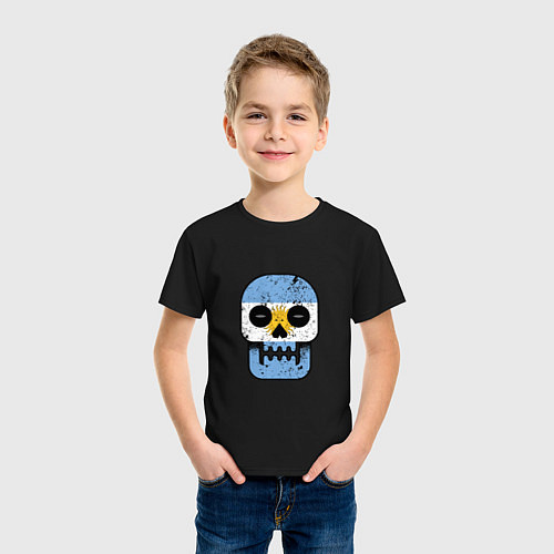 Детская футболка Argentina Skull / Черный – фото 3