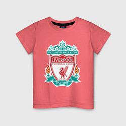 Футболка хлопковая детская Liverpool FC, цвет: коралловый