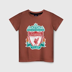 Футболка хлопковая детская Liverpool FC, цвет: кирпичный