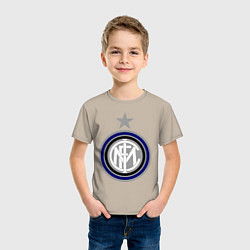 Футболка хлопковая детская Inter FC, цвет: миндальный — фото 2