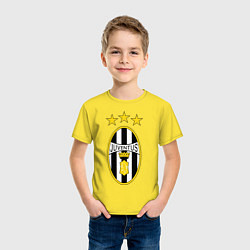 Футболка хлопковая детская Ювентус, цвет: желтый — фото 2