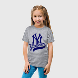 Футболка хлопковая детская NY - Yankees, цвет: меланж — фото 2