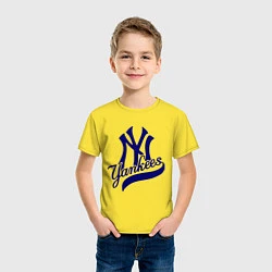 Футболка хлопковая детская NY - Yankees, цвет: желтый — фото 2