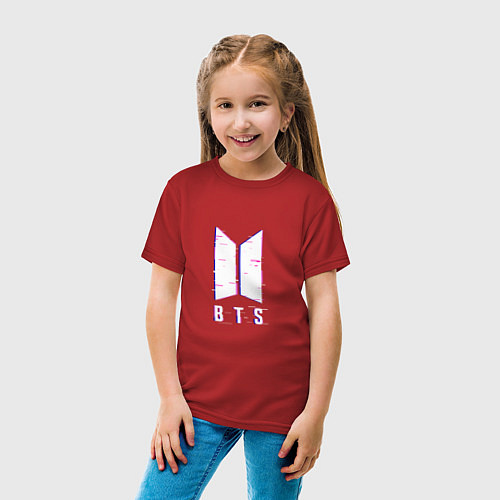Детская футболка BTS Glitch / Красный – фото 4