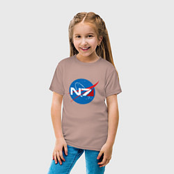 Футболка хлопковая детская NASA N7, цвет: пыльно-розовый — фото 2