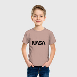 Футболка хлопковая детская NASA, цвет: пыльно-розовый — фото 2
