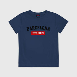 Футболка хлопковая детская FC Barcelona Est. 1899, цвет: тёмно-синий