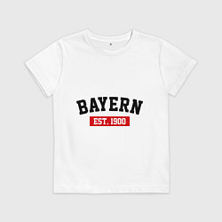 Футболка хлопковая детская FC Bayern Est. 1900, цвет: белый
