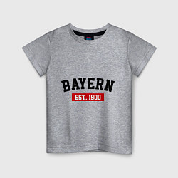 Футболка хлопковая детская FC Bayern Est. 1900, цвет: меланж