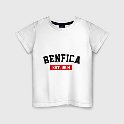 Футболка хлопковая детская FC Benfica Est. 1904, цвет: белый