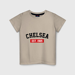 Футболка хлопковая детская FC Chelsea Est. 1905, цвет: миндальный