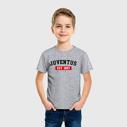 Футболка хлопковая детская FC Juventus Est. 1897, цвет: меланж — фото 2