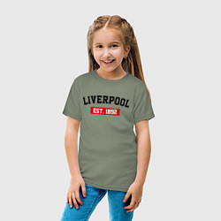 Футболка хлопковая детская FC Liverpool Est. 1892, цвет: авокадо — фото 2