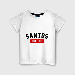 Футболка хлопковая детская FC Santos Est. 1912, цвет: белый