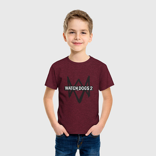 Детская футболка Watch Dogs 2 / Меланж-бордовый – фото 3