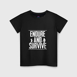 Футболка хлопковая детская Endure & Survive, цвет: черный