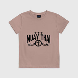 Футболка хлопковая детская Muay thai boxing, цвет: пыльно-розовый